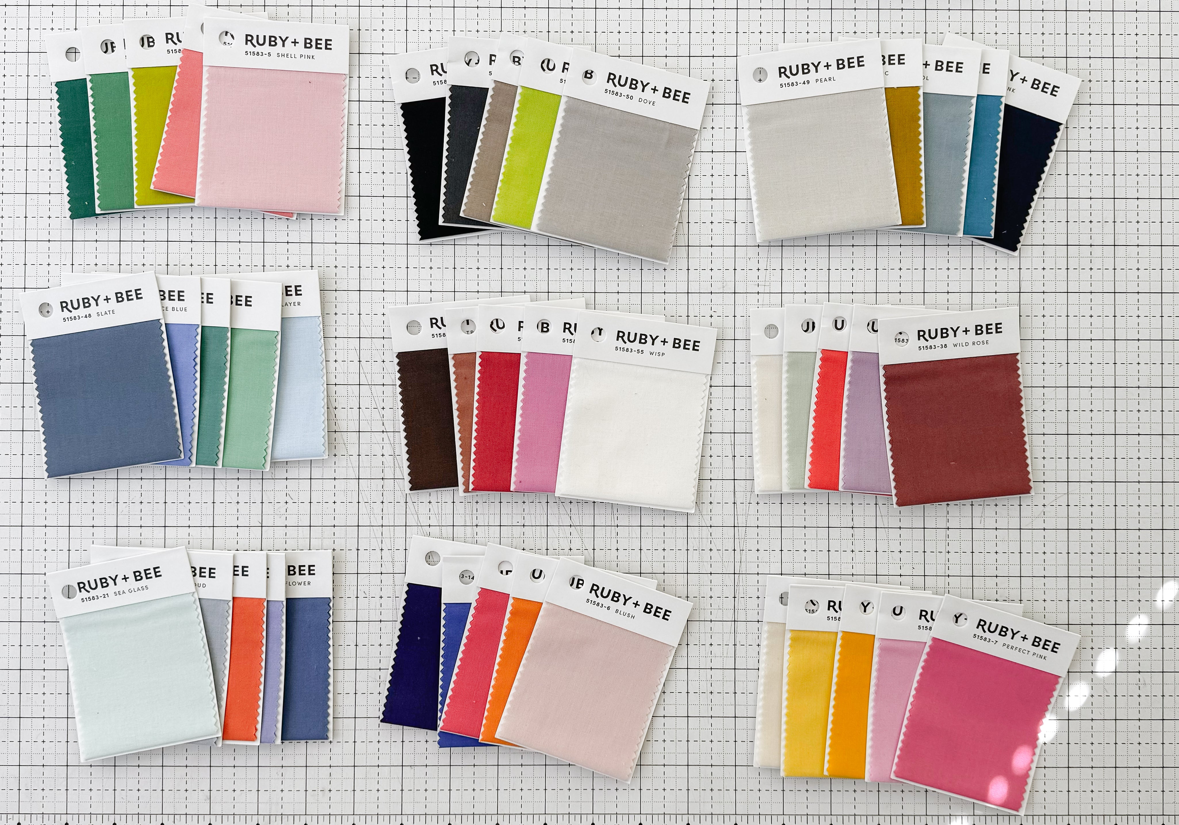 Ruby and Bee Swatch Card Color Palettes