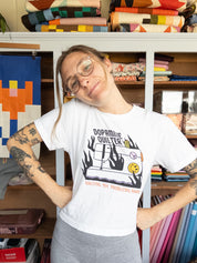 Flaming Sewing Machine | Comfort Colors Boxy Tee (Womens)