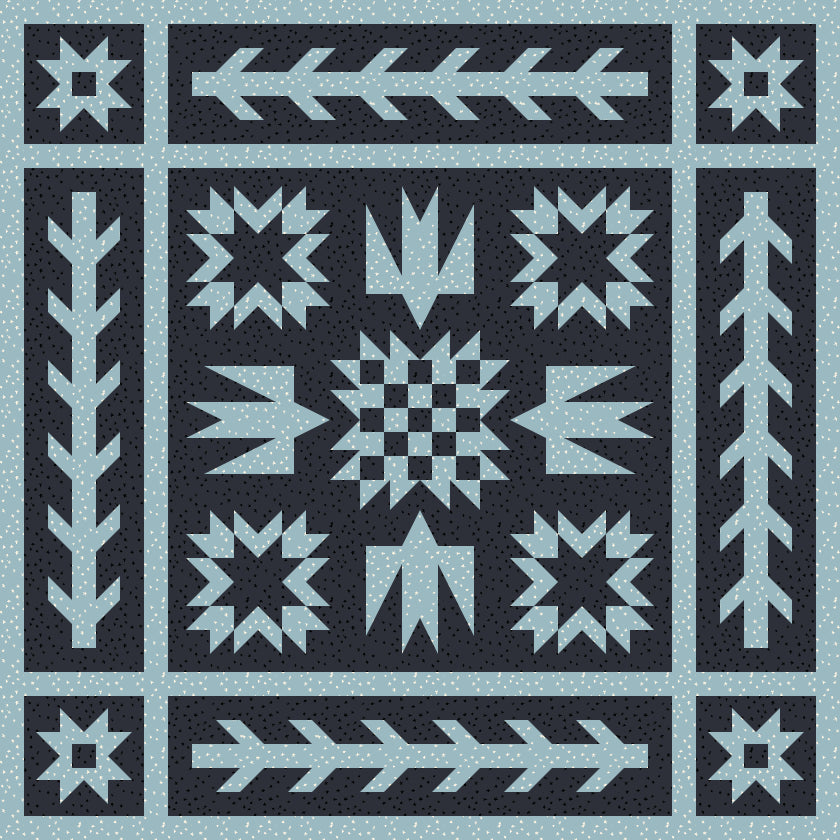 Artemis + Fowl Quilt Kit - 2 Tone Starry Charcoal