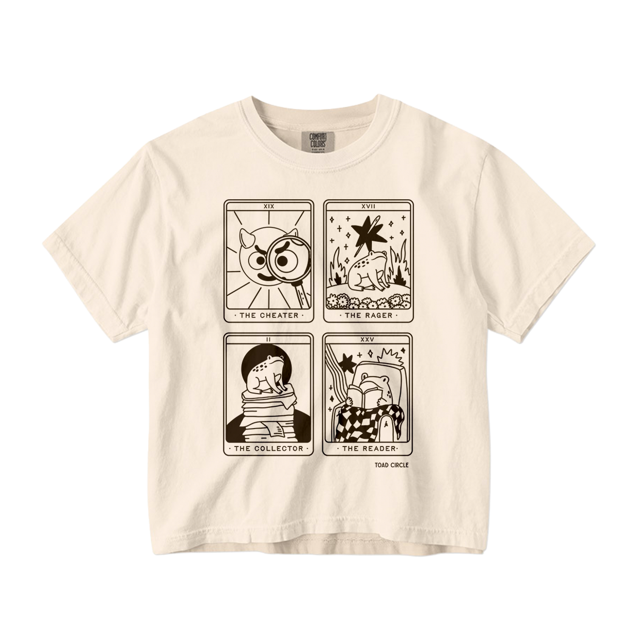 Toad Circle Tarot Cards | Comfort Colors Boxy Tee (Womens)