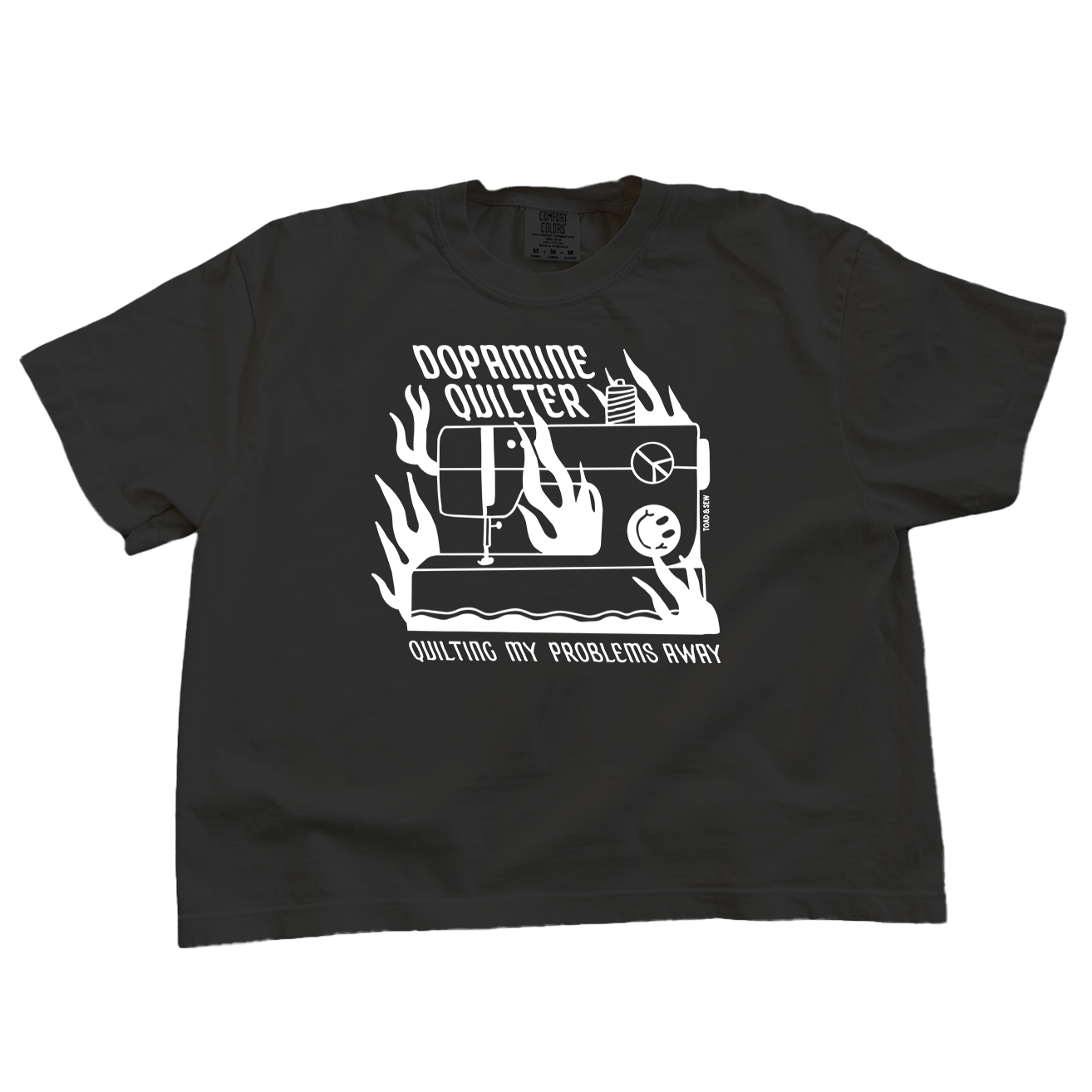 Flaming Sewing Machine | Comfort Colors Boxy Tee (Womens)