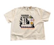 Flaming Sewing Machine | Comfort Colors Boxy Tee (Womens)