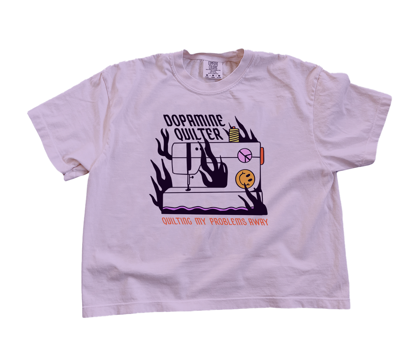 Flaming Sewing Machine | Comfort Colors Boxy Tee (Womens)