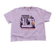 Flaming Sewing Machine | Comfort Colors Boxy Tee (Womens)
