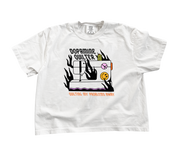 Flaming Sewing Machine | Comfort Colors Boxy Tee (Womens)