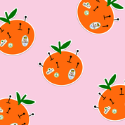 Orange Pin Cushion Sticker