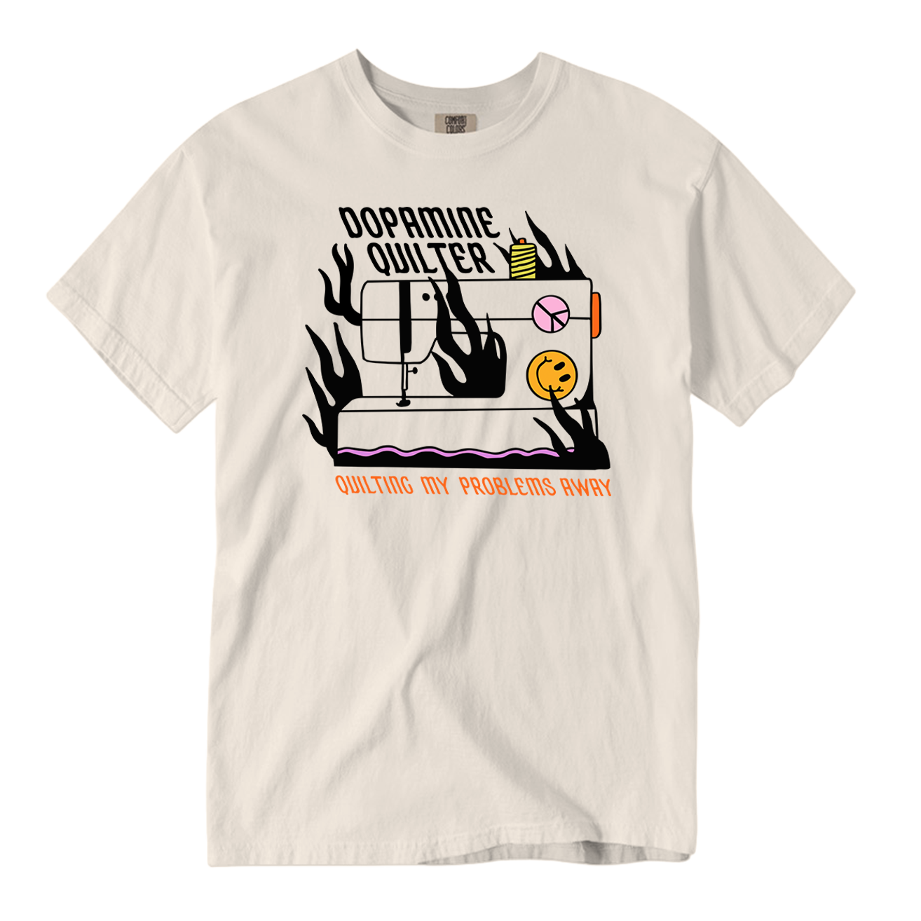 Flaming Sewing Machine | Comfort Colors T-Shirt (Unisex)