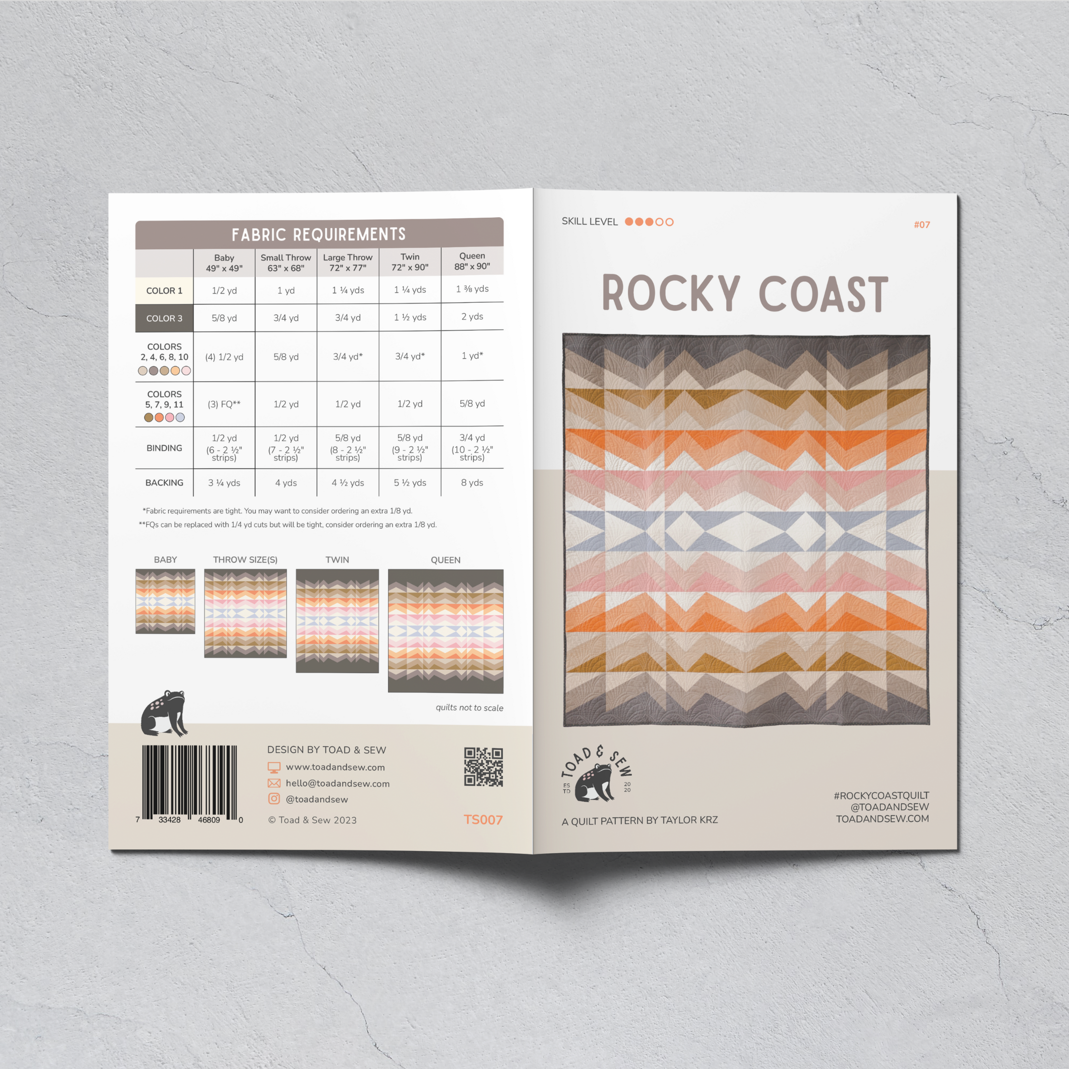 Rocky Coast Quilt Printed Pattern