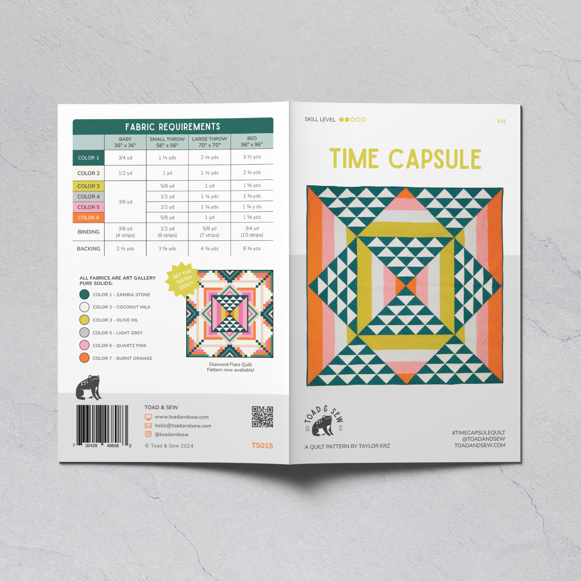Time Capsule Quilt Printed Pattern