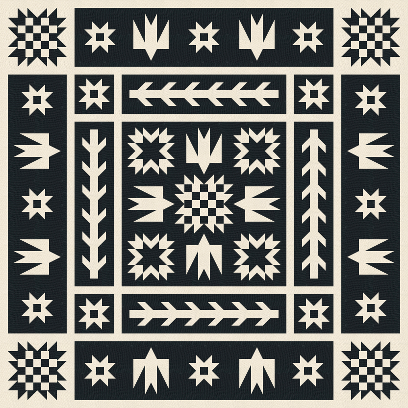 Artemis + Fowl Quilt Kit - 2 Tone Black and Unbleached