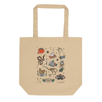 Quilty Tattoos Tote Bag